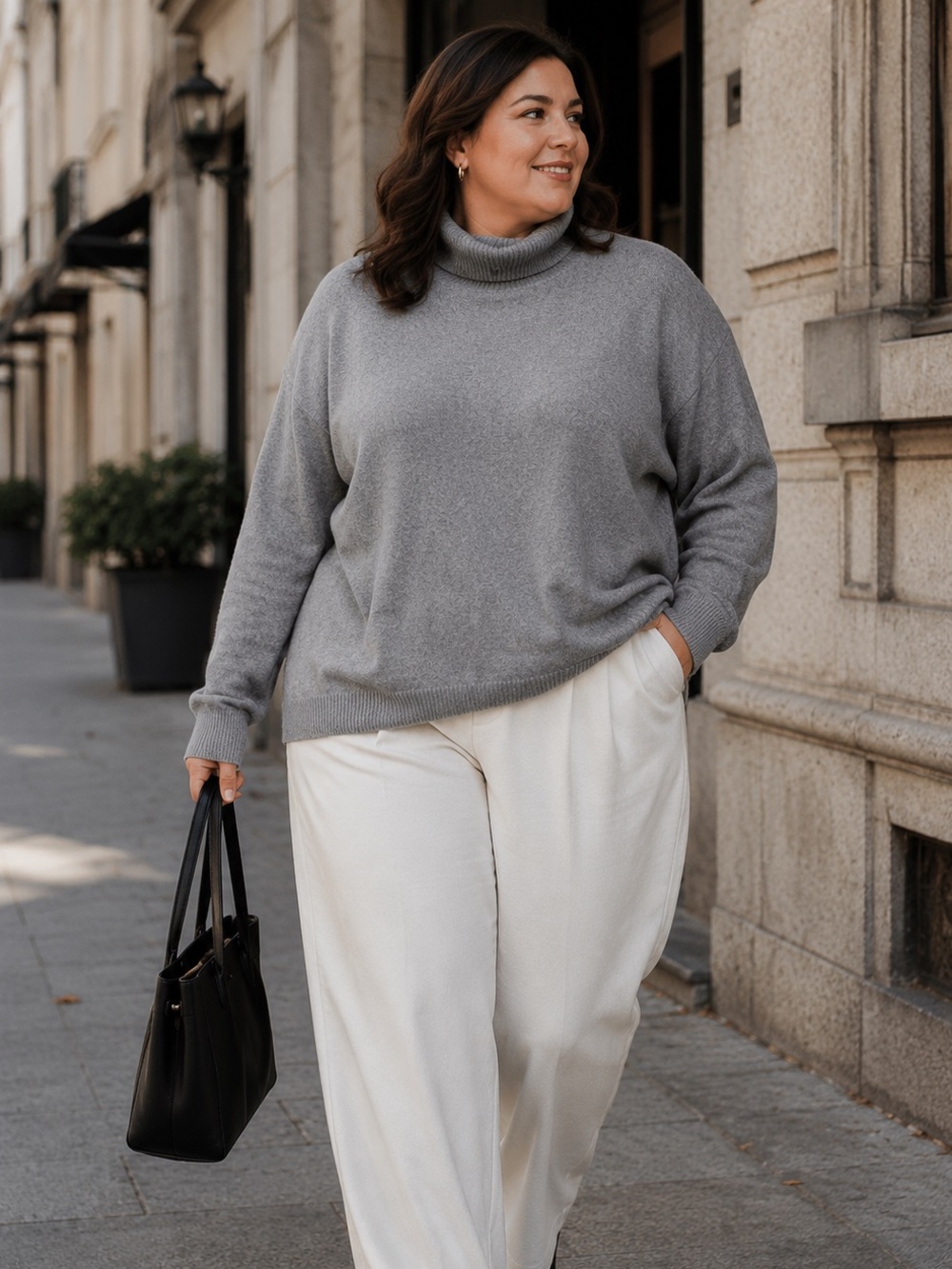 State Cashmere Gray Turtleneck Sweater XXL 100% Cashmere Quiet Luxury Minimalist